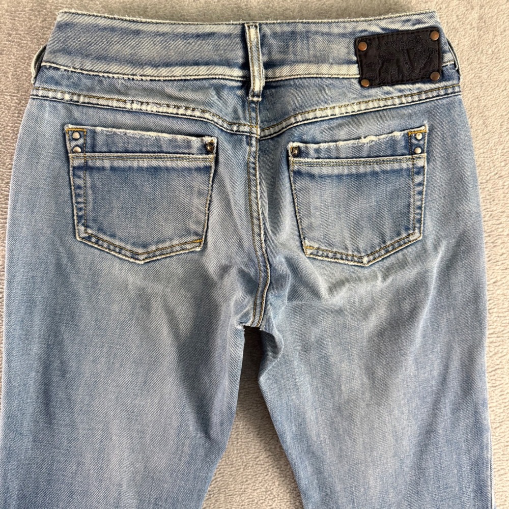 Diesel Ronhar Womens Jeans 29x32 Blue Low Rise Bootcut Distressed Wash 008AT - Picture 6 of 14